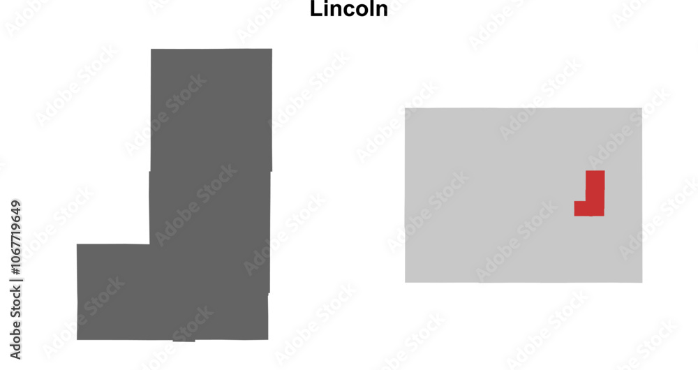 Lincoln County (Colorado) blank outline map set Lincoln County (Colorado) blank outline map set