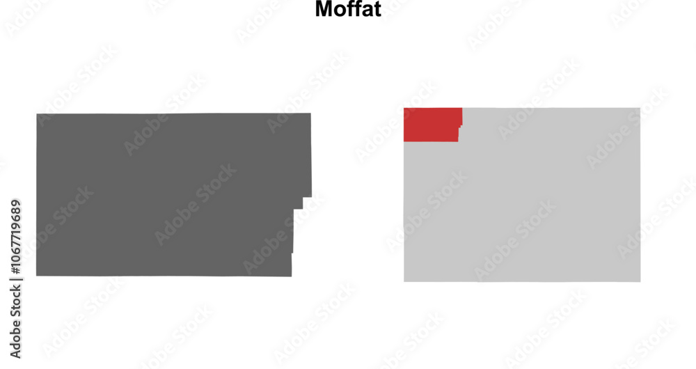 Moffat County (Colorado) blank outline map set Moffat County (Colorado) blank outline map set