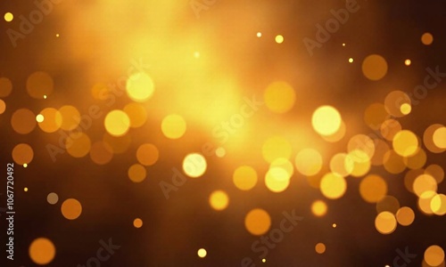 Golden bokeh background magical glowing particles soft focus