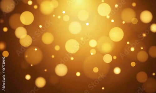 Golden bokeh background magical glowing particles soft focus