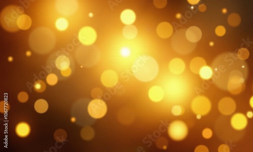 Golden bokeh background magical glowing particles soft focus