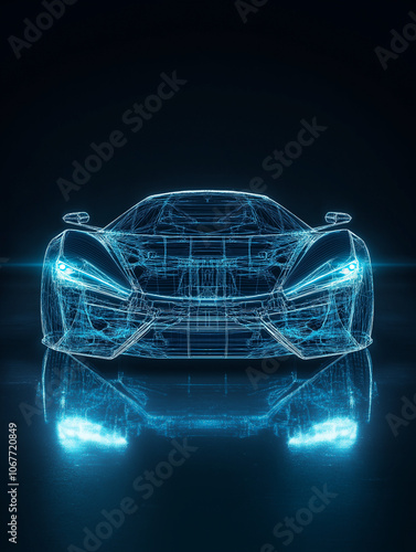 Hightech Auto in futuristischem 3D-Design

 photo