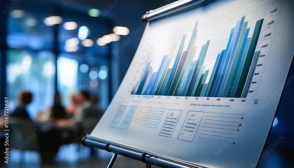 Business presentation with slides on a projector screen, representing communication, visuals, and meetings. Business presentation with slides on a projector screen, representing communication, visuals, and meetings.