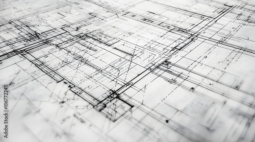 Abstract Architectural Blueprint Design Concept