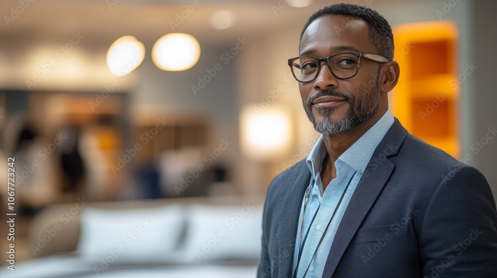Confident Black male consultant recommending strategies in a modern office setting Confident Black male consultant recommending strategies in a modern office setting