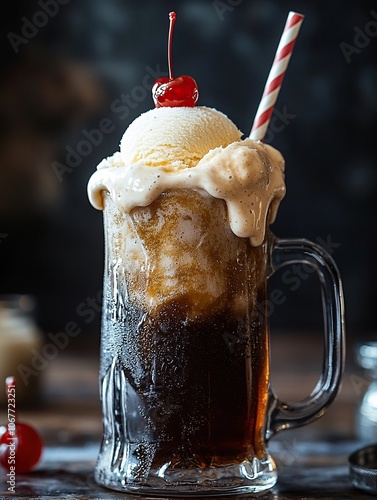 Classic root beer float