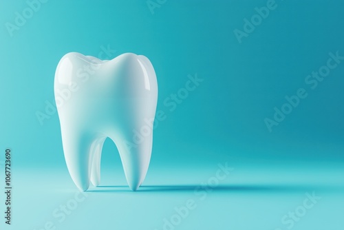 tooth on blue background