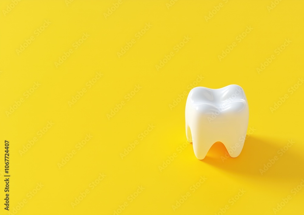 tooth on a yellow background tooth on a yellow background