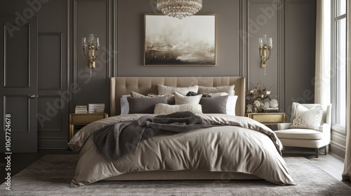 Wallpaper Mural A Luxurious Master Bedroom with a King-Sized Bed and Elegant Decor Torontodigital.ca