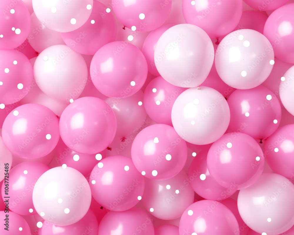 Pink and White Balloons Background Pink and White Balloons Background