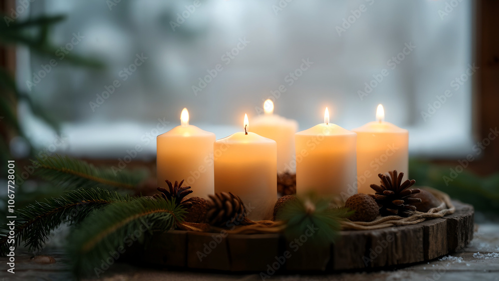 Rustic Advent Candle Background