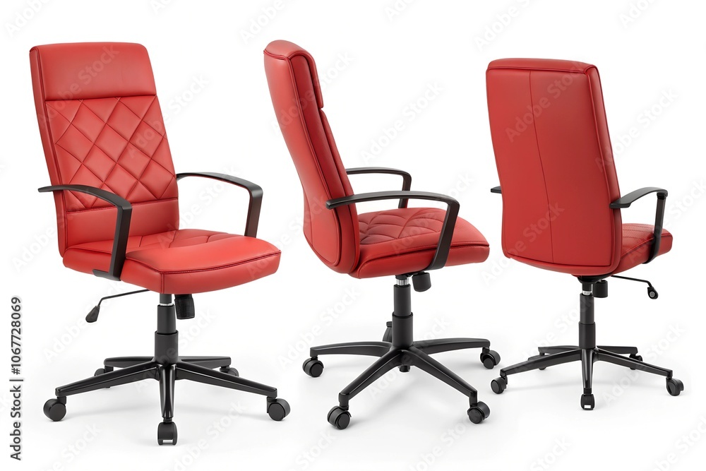 Office Chair in Three Views on White Background Office Chair in Three Views on White Background