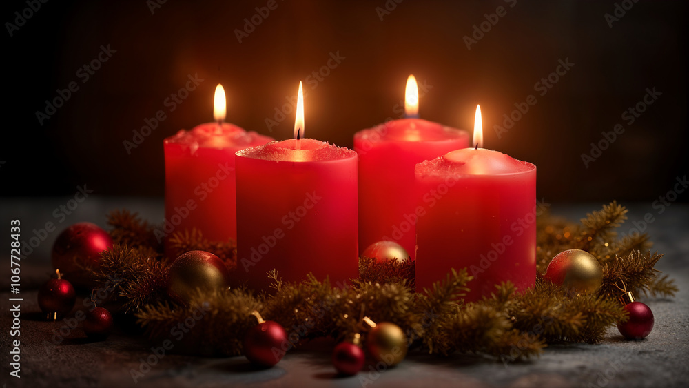 Festive Advent Candle Background Festive Advent Candle Background