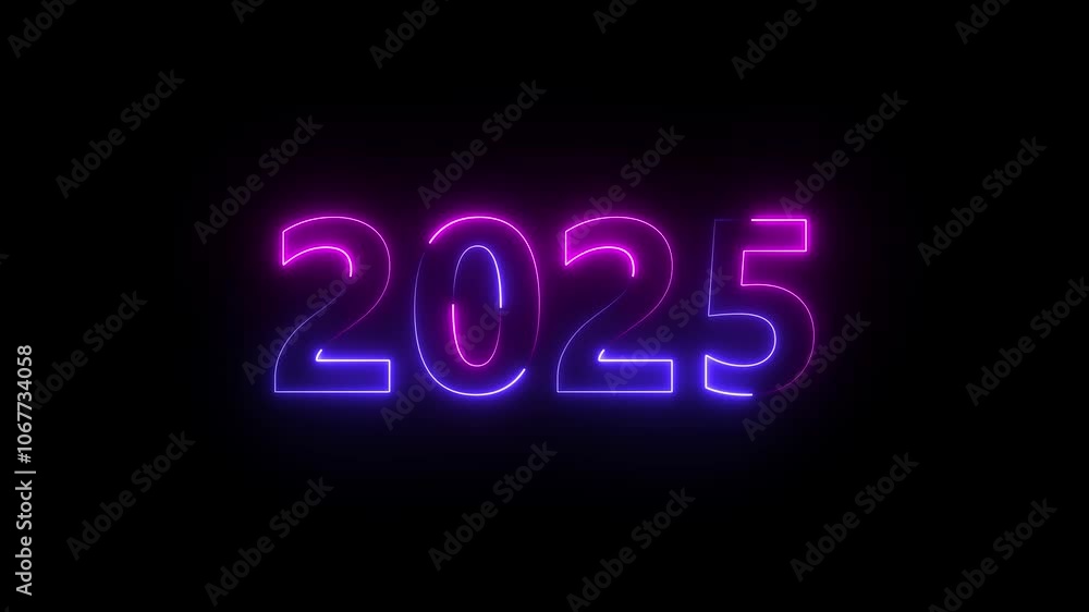 abstract neon the arrival of the happy New Year 2025 with the Happy New Year 2025 card ,Happy New Year 2025 banner, alpha channel New year 2025 neon looping line animation. happy new year 2025 , abstract neon the arrival of the happy New Year 2025 with the Happy New Year 2025 card ,Happy New Year 2025 banner, alpha channel New year 2025 neon looping line animation. happy new year 2025 ,