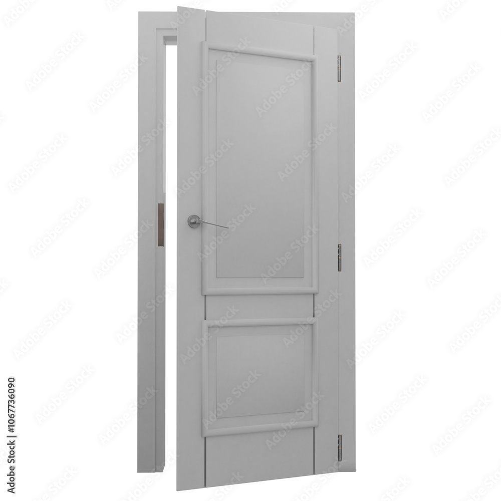 37_3_3d render white door with transparent background 37_3_3d render white door with transparent background