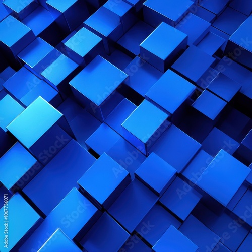 Abstract three-dimensional cubes with a blue hue, creating a modern and dynamic digital background for design projects.