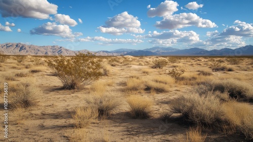 Arid landscape characterized by dunes, sparse flora, and dry conditions.