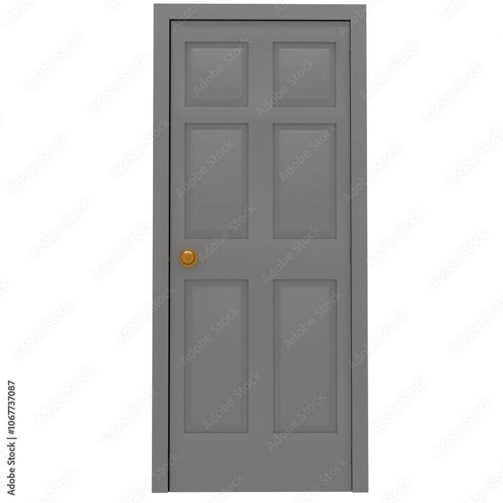 3d render gray door with transparent background 3d render gray door with transparent background