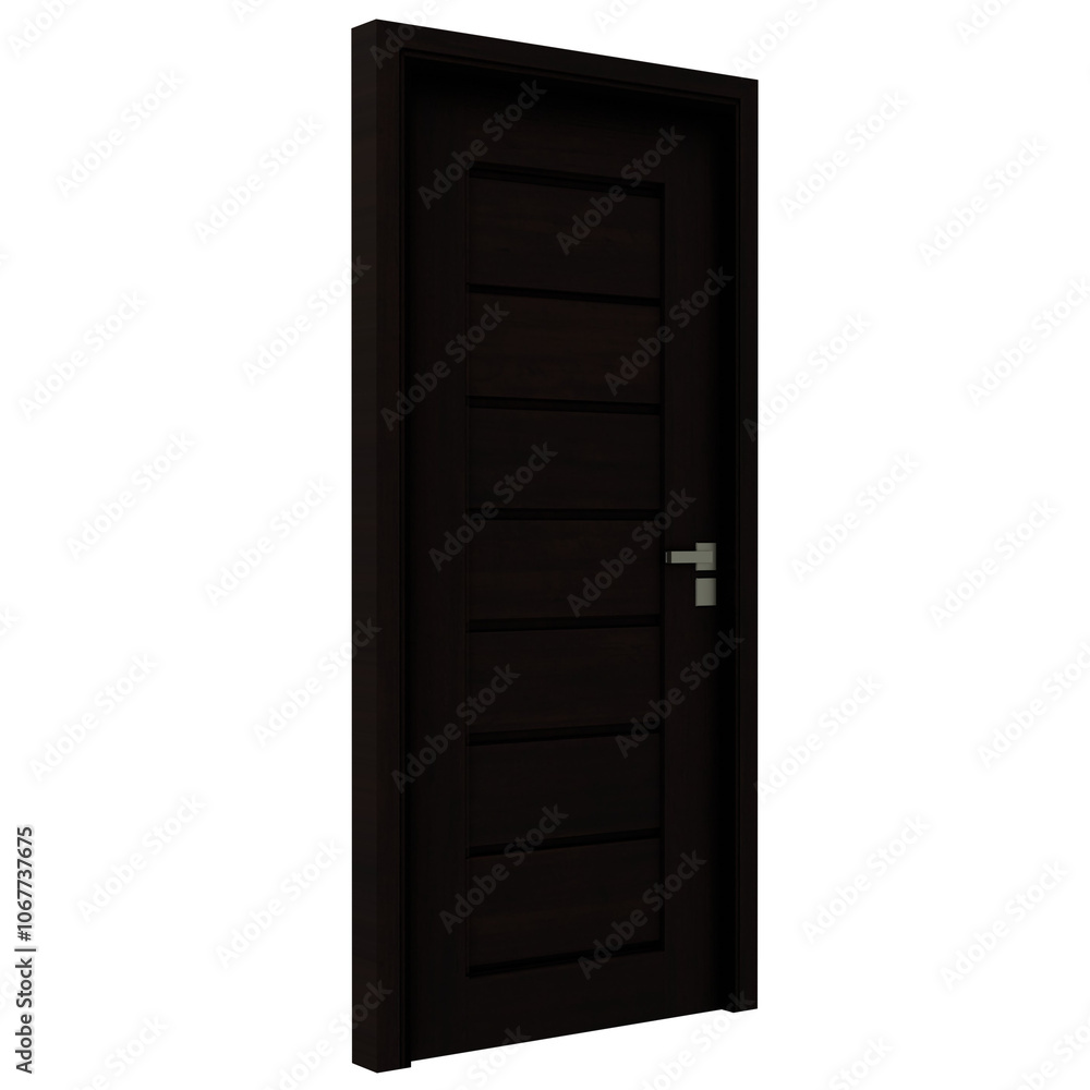 3d render black wooden door with transparent background 3d render black wooden door with transparent background