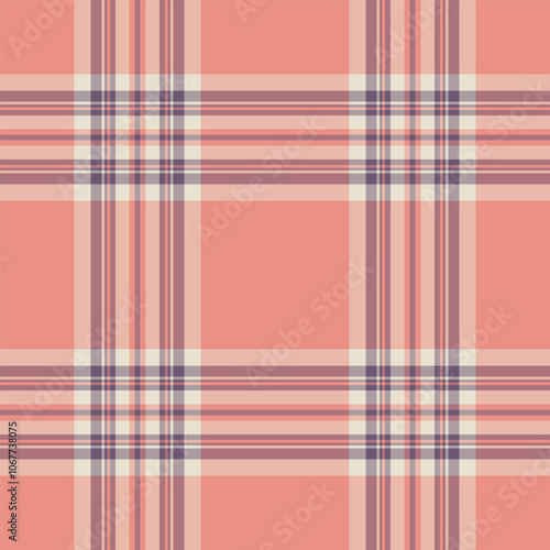 Suite texture check fabric, festive textile plaid vector. Overlay pattern seamless tartan background in red and light colors.