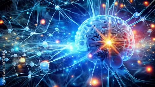 Wallpaper Mural Looping video. This is what a neural network looks like. The brain and a network of neurons carry out movement. Torontodigital.ca