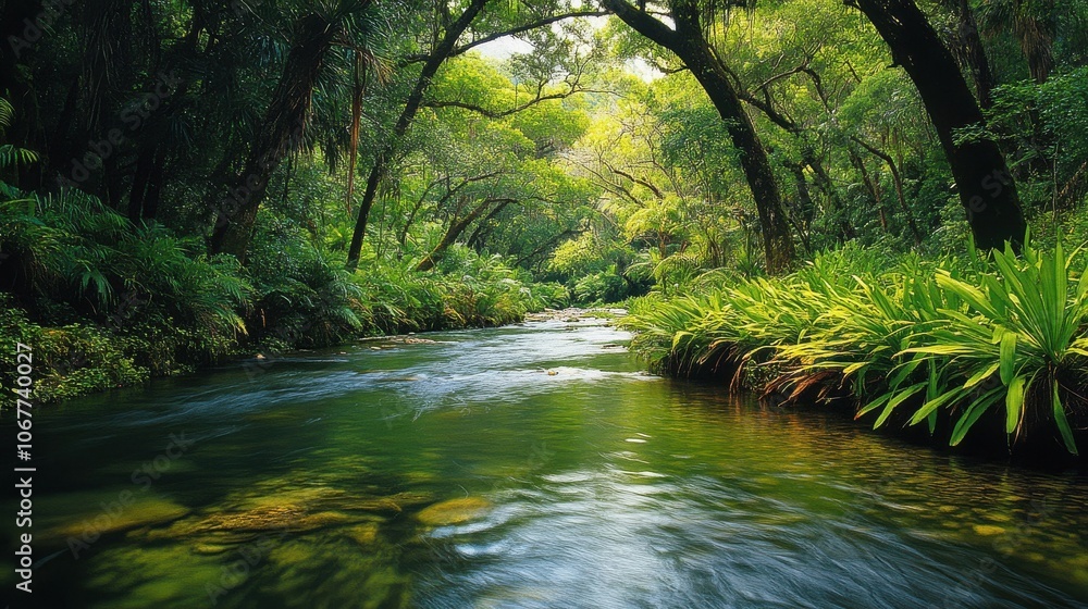 Obraz premium Clean rivers with lush vegetation