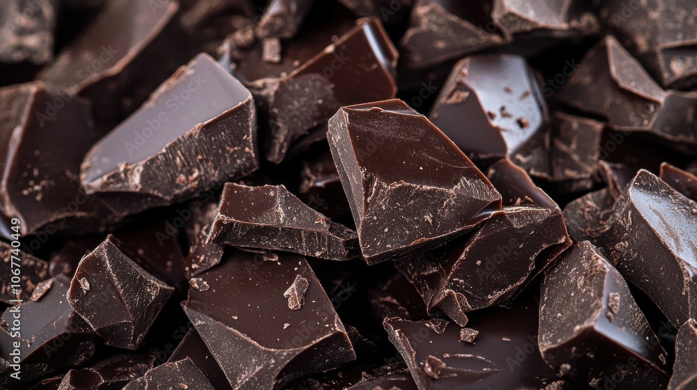 Close-up of dark chocolate bar pieces Close-up of dark chocolate bar pieces