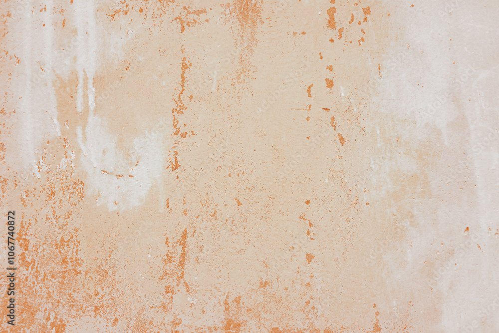 Textured plaster wall surface with peeling paint in various shades of orange and white color. Aged, weathered background. Wallpaper, backdrop, design element Textured plaster wall surface with peeling paint in various shades of orange and white color. Aged, weathered background. Wallpaper, backdrop, design element