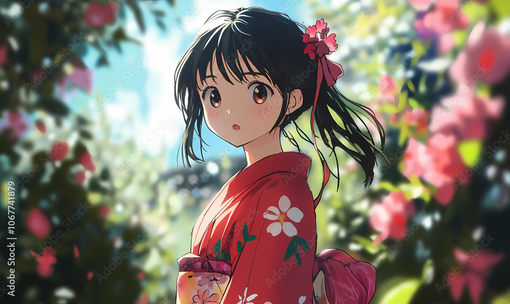 Lofi anime style programming on nature in his with ni animation Lofi anime style programming on nature in his with ni animation
