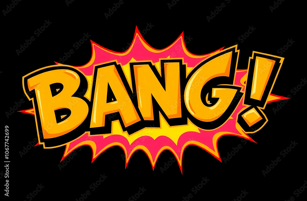 Bang! in colorful retro comic style, pop art style Bang! in colorful retro comic style, pop art style