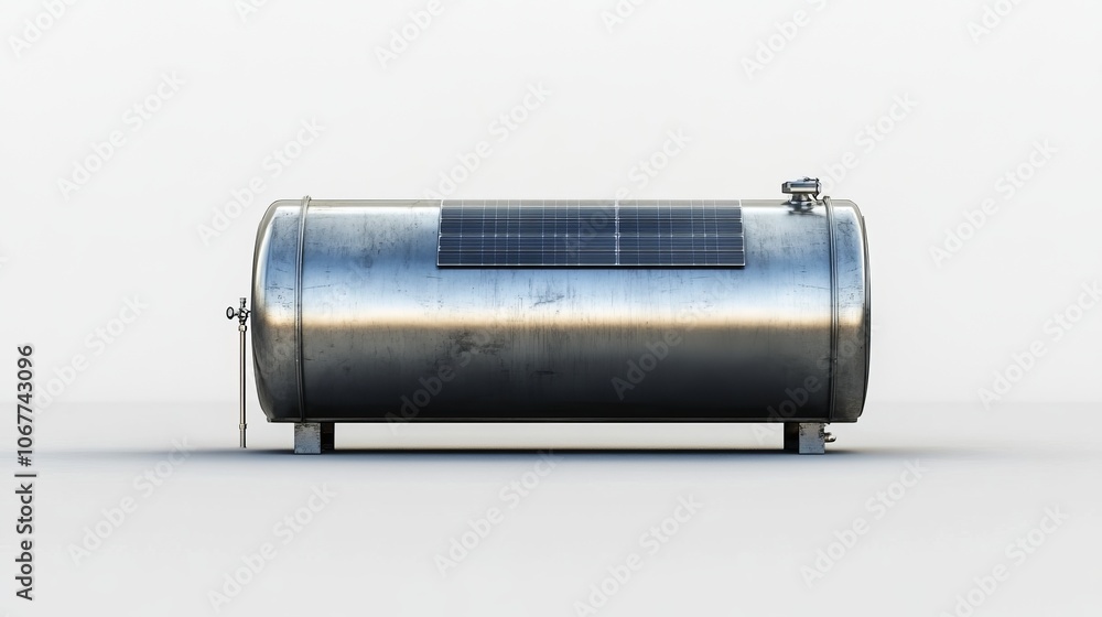 Solarheated water tank on white background without shadows Solarheated water tank on white background without shadows