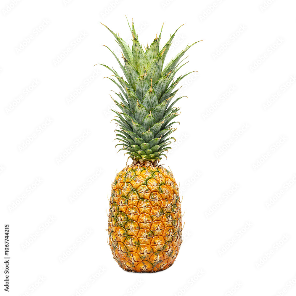 Vibrant ripe pineapple on white Vibrant ripe pineapple on white