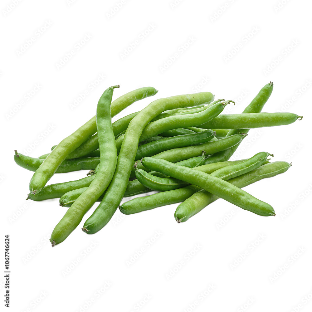 Fresh green beans on white background Fresh green beans on white background