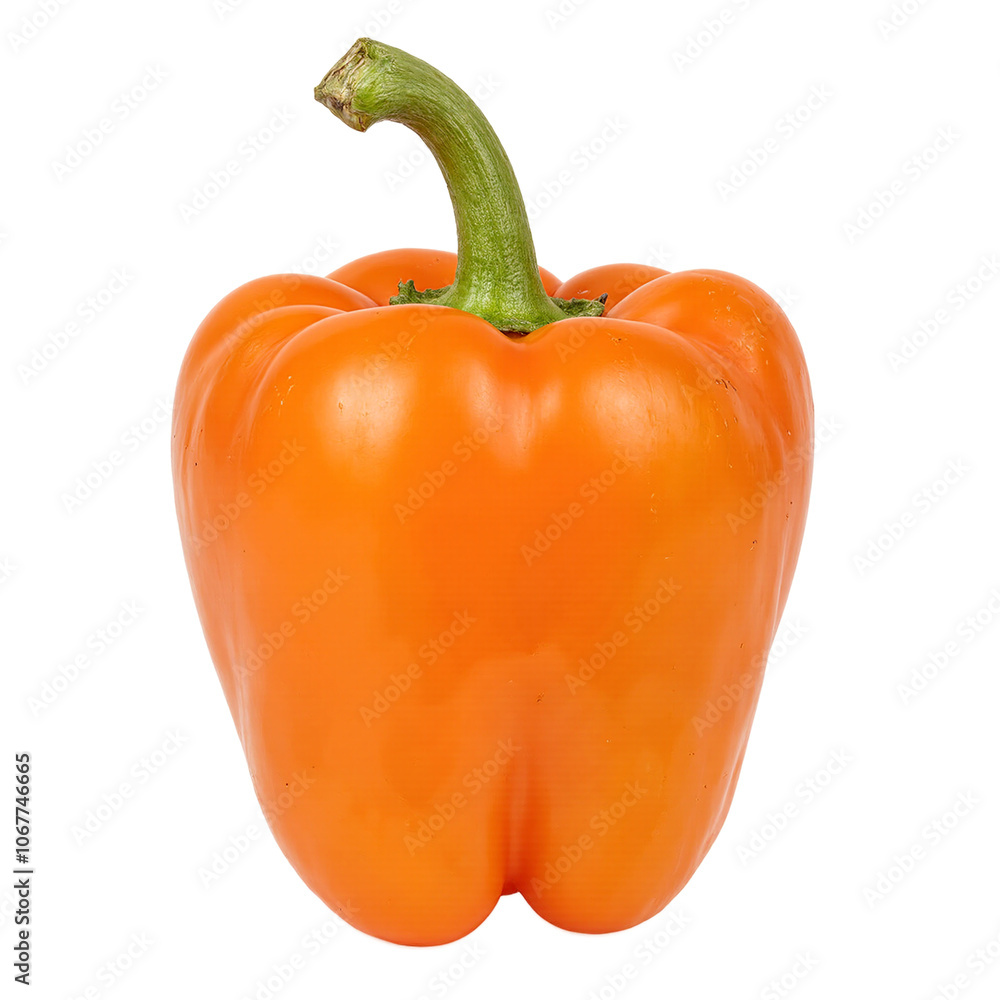 Vivid orange bell pepper on white background Vivid orange bell pepper on white background