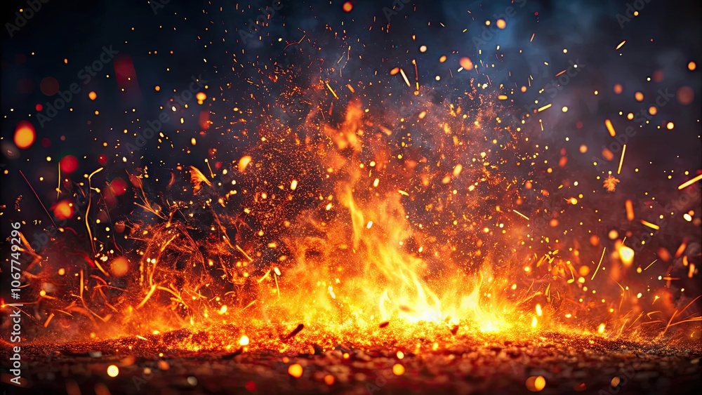 Fire embers or spark particles with background, fire, embers, sparks, particles,background, heat, glowing, hot, floating, isolated Fire embers or spark particles with background, fire, embers, sparks, particles,background, heat, glowing, hot, floating, isolated