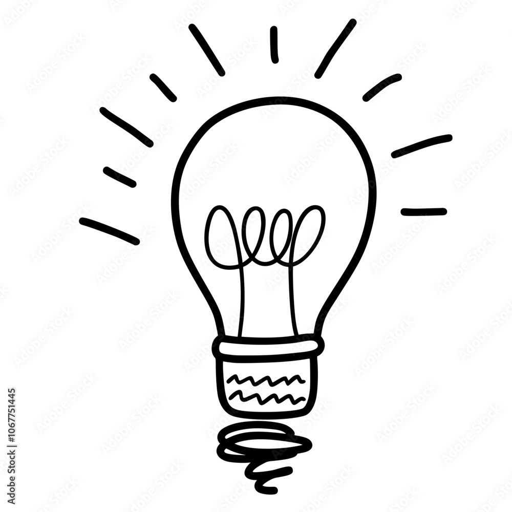 Cute light bulb doodle Cute light bulb doodle