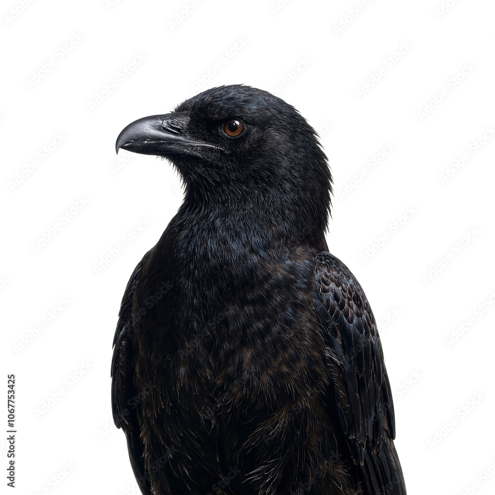 Fototapeta premium Majestic black raven portrait exuding mystery and wisdom
