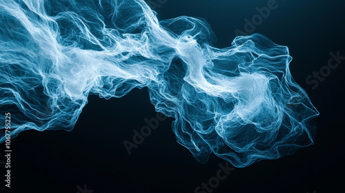 mesmerizing abstract representation of flowing blue smoke or vapor, creating sense of movement and depth. ethereal quality evokes feelings of tranquility and wonder