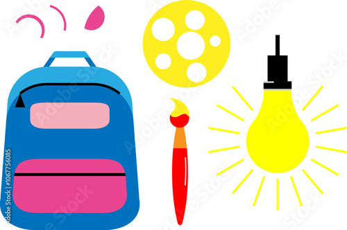 a set of icons for office and school subjects on a white background