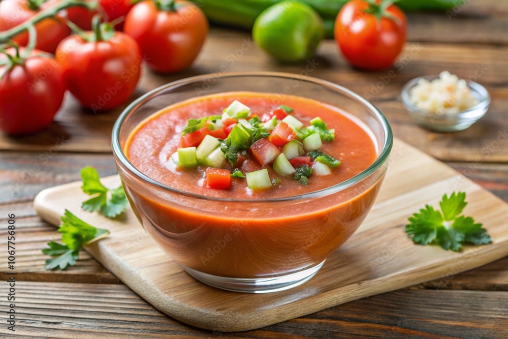 tomato soup with basil, generative ai, ai generated tomato soup with basil, generative ai, ai generated