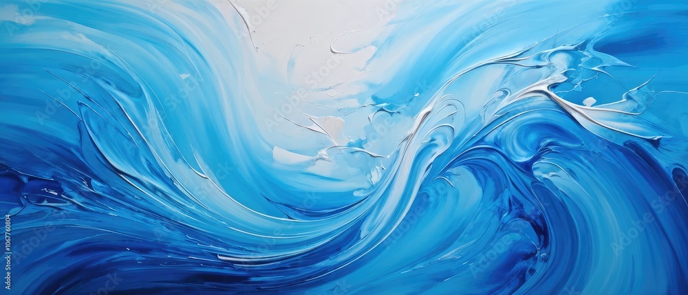 Abstract Blue Wave Painting Abstract Blue Wave Painting