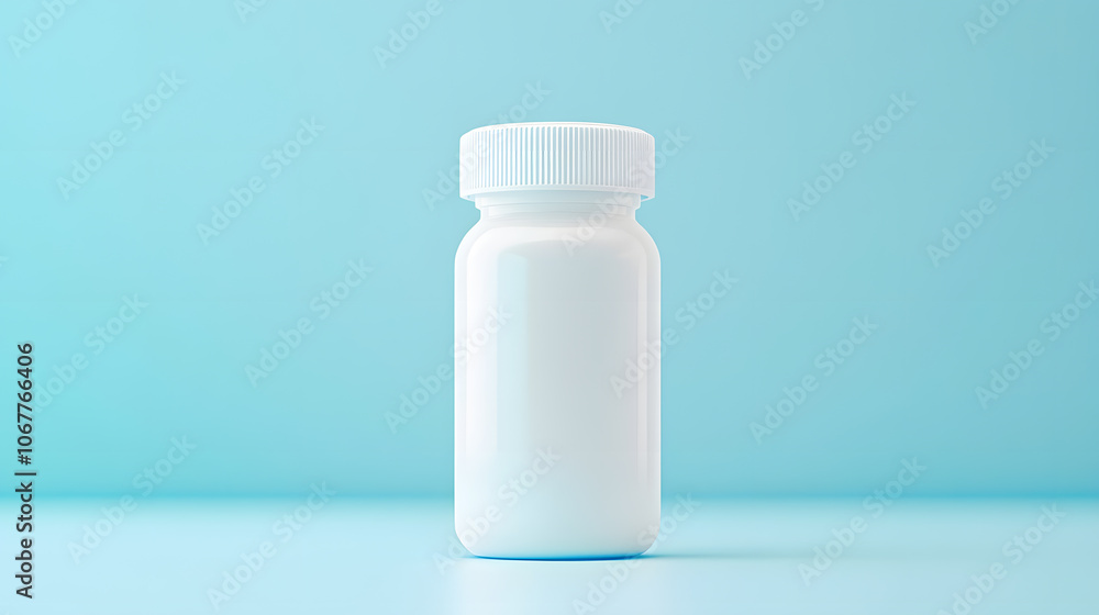 A simple pill bottle, securely closed, with a clear label indicating its contents, symbolising health and wellness in everyday life A simple pill bottle, securely closed, with a clear label indicating its contents, symbolising health and wellness in everyday life