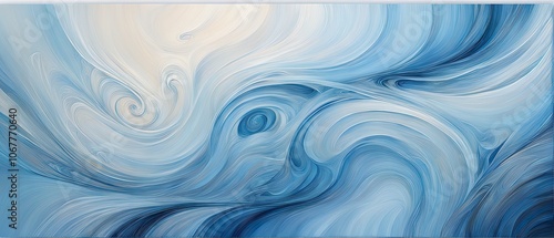 Abstract Blue Swirling Art