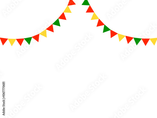 クリスマスカラー三角ガーランドフレーム：F