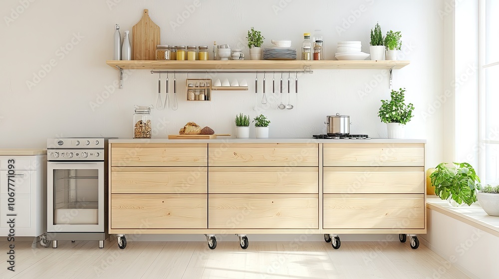 Modern Minimalist Kitchen with Natural Elements Modern Minimalist Kitchen with Natural Elements