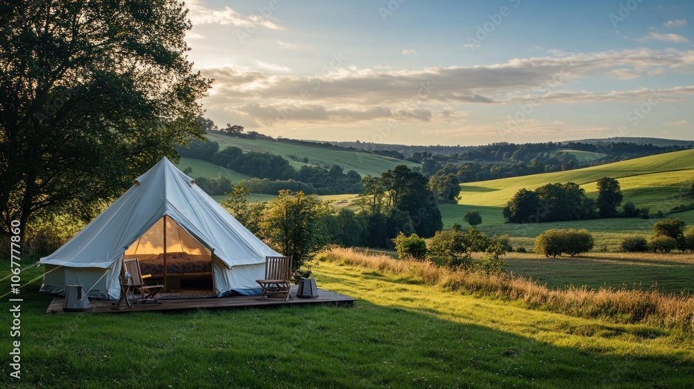 Camping Tent in Rural Setting Camping Tent in Rural Setting