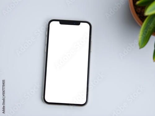 smartphone with blank white screen