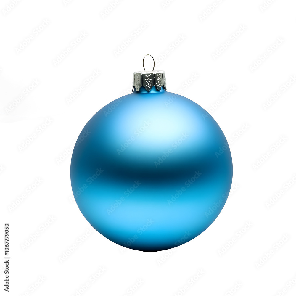 Blue matte Christmas ball on a transparent background. New Year's design element Blue matte Christmas ball on a transparent background. New Year's design element
