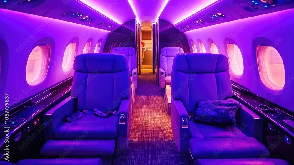 Stylish Jet Interior with Ambient Lighting Stylish Jet Interior with Ambient Lighting