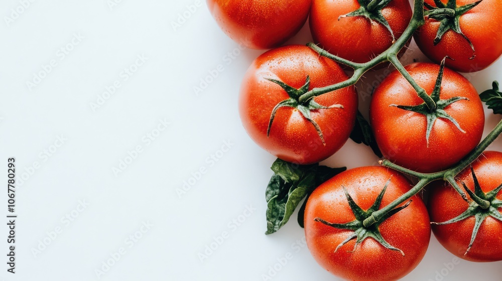 Fresh Red Tomatoes on White Background Fresh Red Tomatoes on White Background